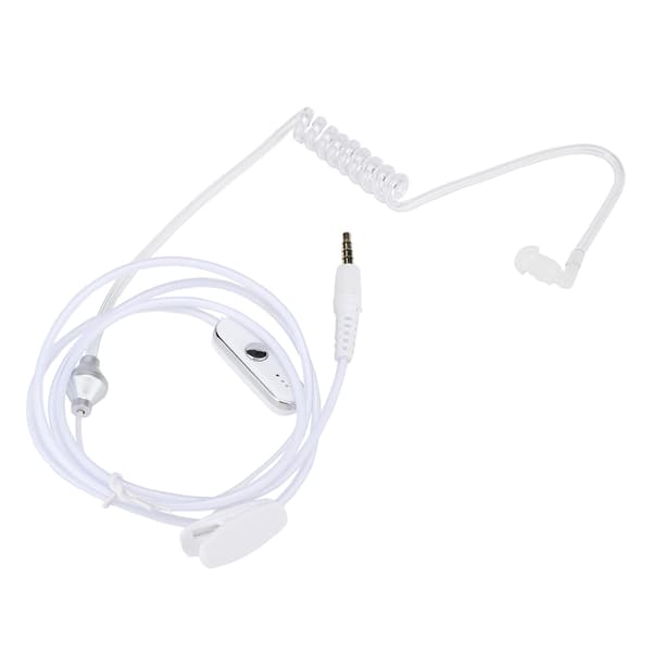 3,5 mm In-Ear Headset Ørepropp Hodetelefon Walkie Talkie Hvit