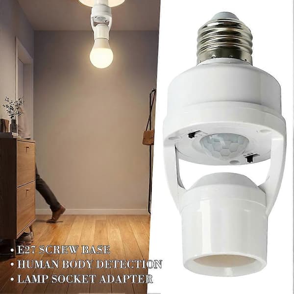 Infrarød PIR Bevægelsessensor Lampefatning - Smart E27 LED Pæreholder med Lysstyring for Bekvemmelighed 3pcs