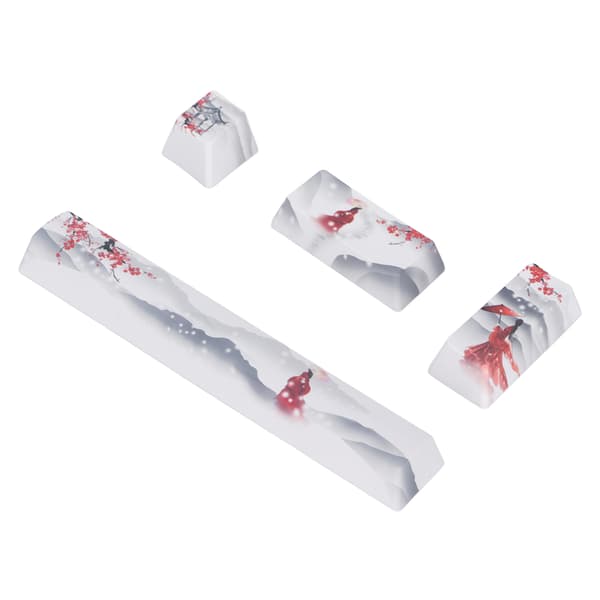 Istäckt Berg Snö Flicka Mönster 4 Tangenter Keycaps Space ESC Enter Numpad Enter DIY