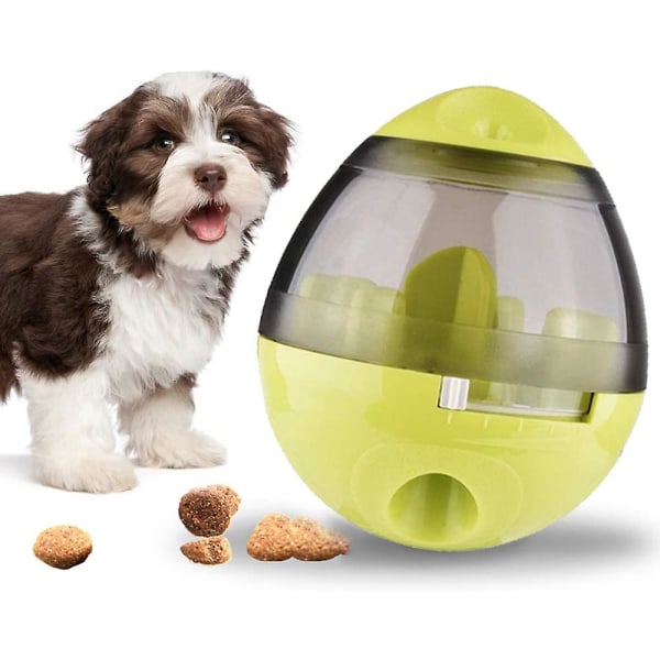 Hund- och kattleksak Djurmatsbehållare Hund Slow Feeder Bowl Kattdispenser, liten interaktiv hopfällbar stimulerande leksak, justerbara godsaker Ät Caniste Green