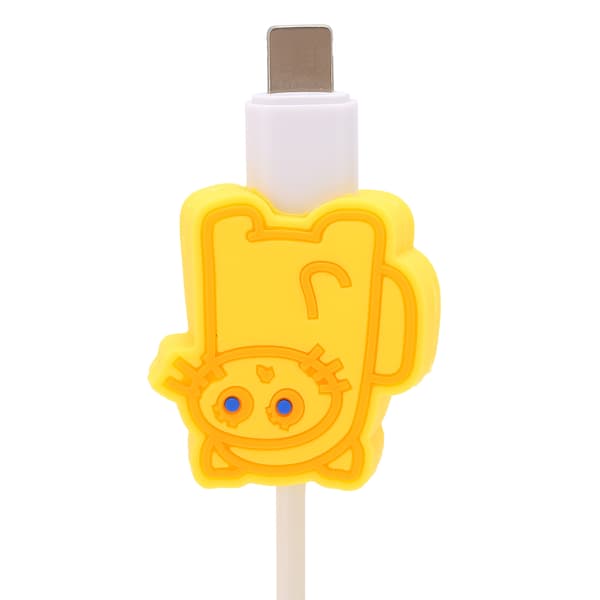 Sött Djur USB Laddningskabel Skydd Ärm för Mobiltelefon Datakabel Gul