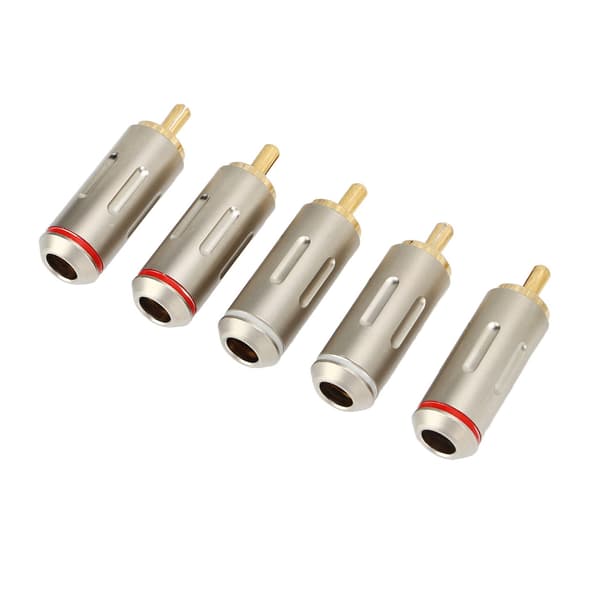 5 stk. RCA hannpluggadapter Metall Høy styrke Slitesterk lydkabeladapter Bil
