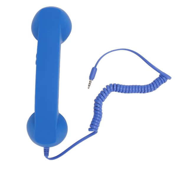 Retro Strålningssäkert Trådbundet Telefonheadset 3,5 mm Jack Blå för Smartphone Dator