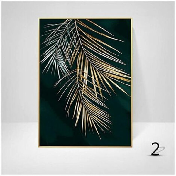 Sæt med 3 design vægplakater med skov, gyldne blade, palme, uindrammet, vægdekoration til stuen, 10*30 cm