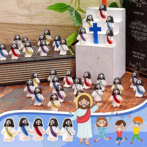 25/100 st Mini Jesusfigurer Jesus Älskar Dig Jesusleksaker Lilla Jesus 100PCS