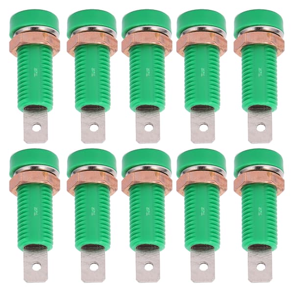 10 stk. 4 mm Banan Jack Socket Mount Bindingsstolpe Connector Adapter Panel Elektronisk Instrument Grøn