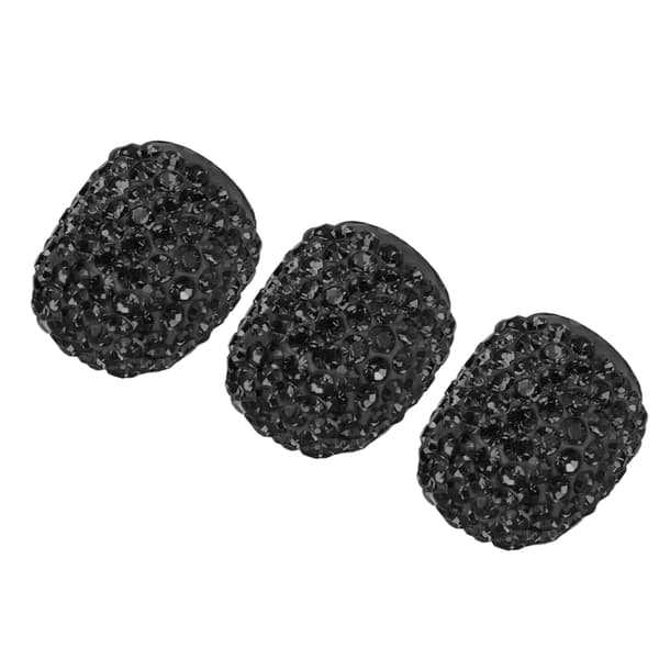 8 stk. Bil Dekkventilhette Håndlaget Glitrende Rhinestone Universal Modifikasjon Svart