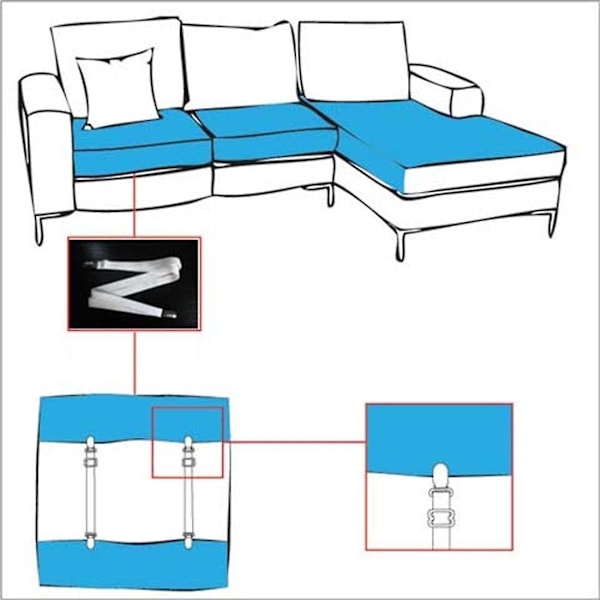 4st/ set Förläng 60cm -200cm Justerbart lakanhållarband under soffan, lakanfäste Bdj06d