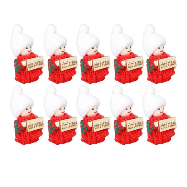 10 stk. Miniature Dukkehussfigurer Mini Mennesker Dukker Julepynt Tilbehør