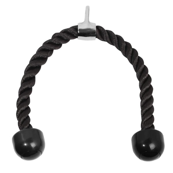 Tricep-repkabel, enkelgrepp och tricepsrep för tillbehör till träningsmaskiner med karbinhake Black Double-ended rope 70cm