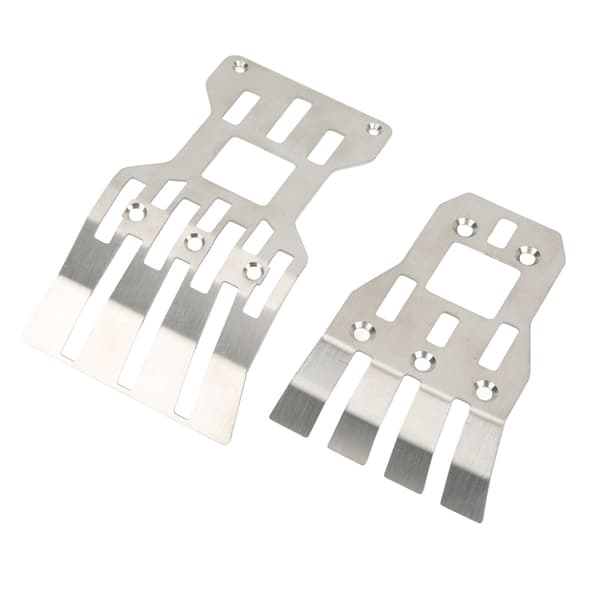 2 stk. RC Front Bag Chassis Skid Plates Rustfrit Stål Sølv Armor Beskyttelsesplade til ARRMA
