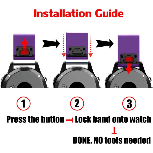 Ranneke Garmin Fenix ​​5s / Fenix ​​5s Plus / Fenix ​​6s / Fenix ​​6s Pro, 20 mm leveä Quick Fit watch ranneke, useita värejä (violetti),