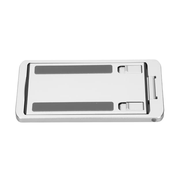 Justerbart sammenleggbart mobiltelefon- og nettbrettstativ i aluminiumslegering, sølv
