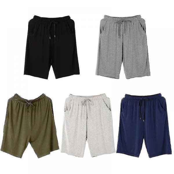 Pyjamasshorts for menn og store menn med lommer A Grå Gray 4XL