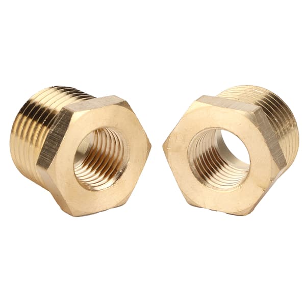 2 stk. Messing Hex Reducer Bøsning 1/2 NPT Han til 1/4 NPT Hun Rør Slange Adapter Biltilbehør