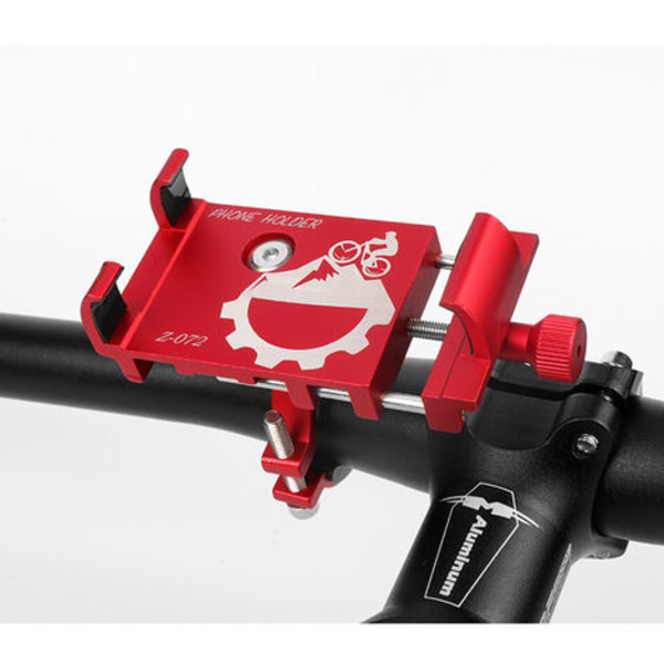 Alumiiniseoksesta valmistettu sähkömoottoripyörän puhelinteline, pyörän ulosvedettävä iskunkestävä kiinteä navigointipuhelimen pidike, (punainen + Pla