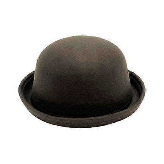 Fedora-hatt med flat topp Unisex Ensfarget Imitert ull Retro Rund Lett Jazzhatt 56-58 cm Hodeomkrets coffee