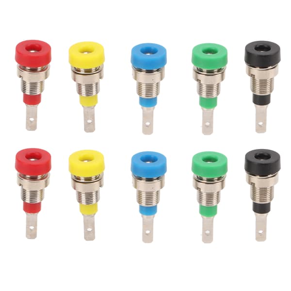 Bananakontakt 2mm Messing Panelmontering Bindepost 5 Farger Sikker for Elektronikk RVs Skip