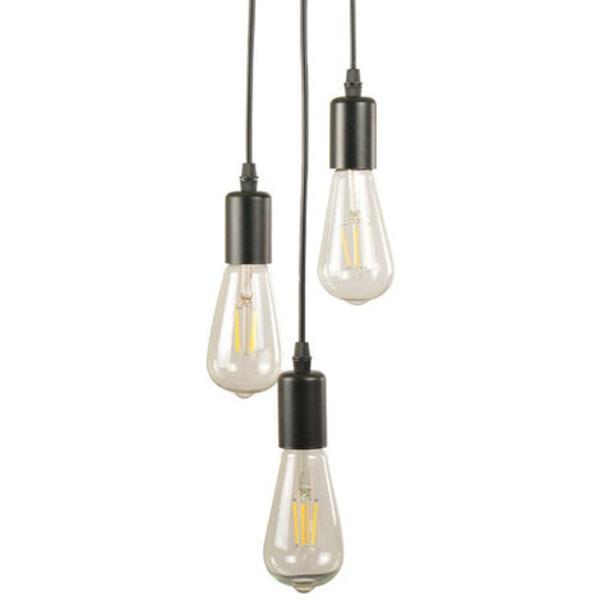 Industriell vintage taklampa, 3 ljus järnkrona, Creative E26 vit taklampa