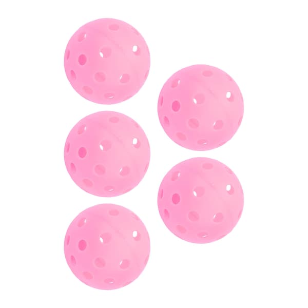 5-pak Selvlysende 74 mm 40-hullers udendørs pink pickleball-bolde