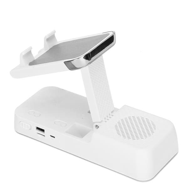 Bluetooth Højttaler Telefonholder Foldbar Bærbar Høj Effekt Hvid