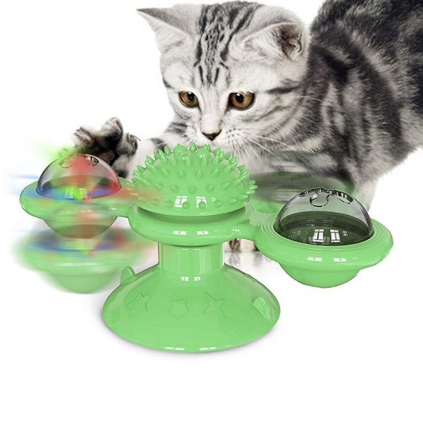 Pet Legetøj Windmill Cat Toy (Grøn vindmølle)