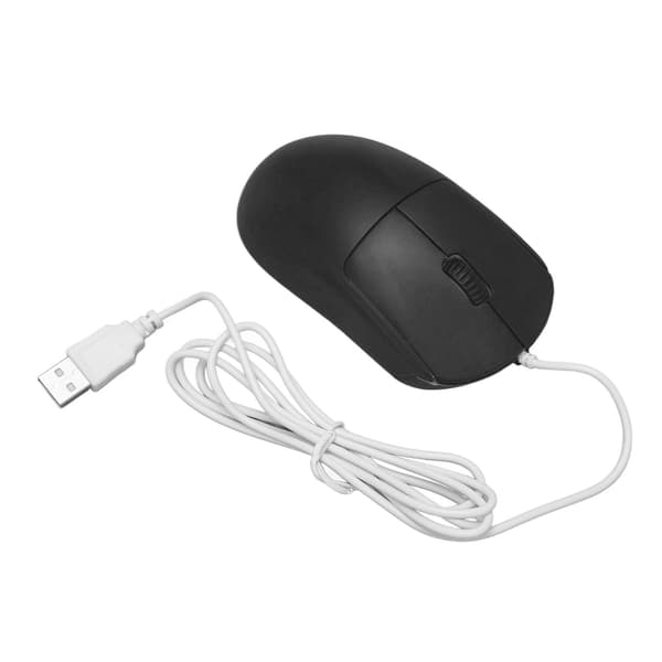 Kablet optisk mus 1200DPI USB Ergonomisk Plug Play for bærbar PC stasjonær PC svart