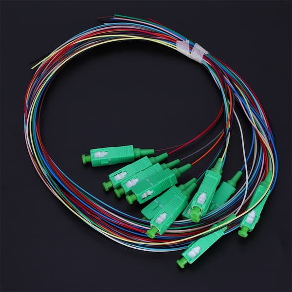 Singelmodsfiber Pigtail-kabel 12-kärnor för SC-0,9 mm för nätverkskommunikationssystem
