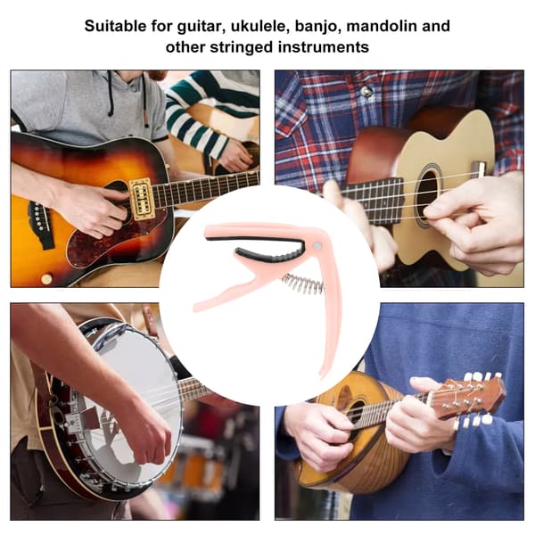 Guitar Capo - Lyserød ABS Skal Klemmer Strengeinstrument Tilbehør