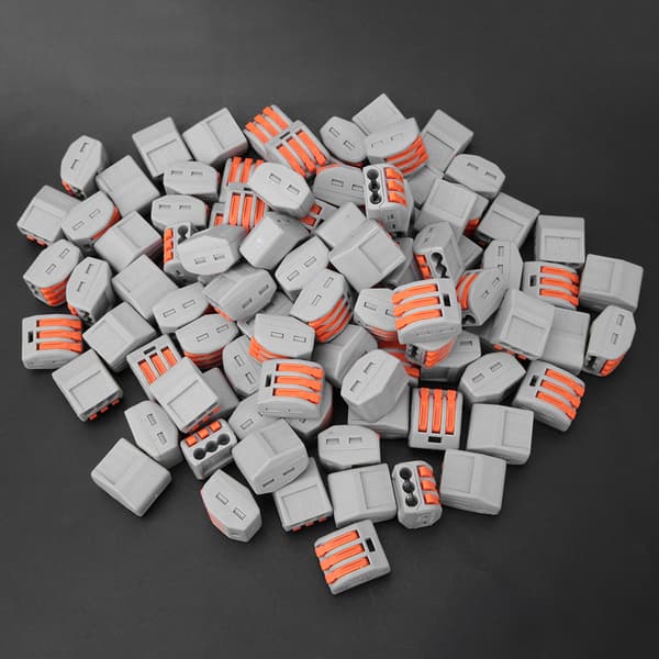 100 st PCT213 Snabb Kopplingsplint 3-portars Terminalblockadapter