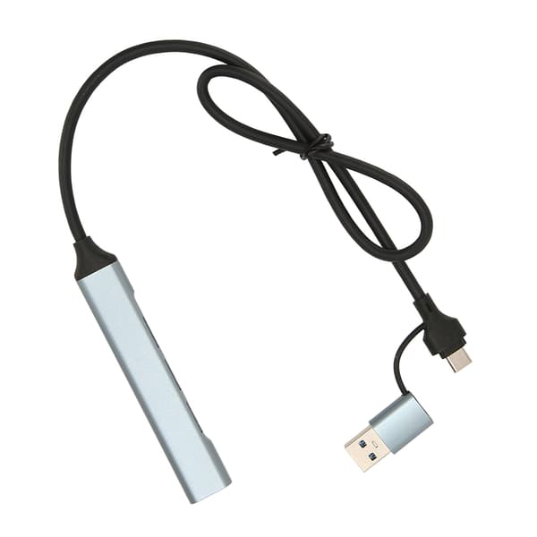 USB C Hub 4 Port 5Gbps Aluminiumlegering Plug Play Space Grey USB 3 0 Dokkingstasjon for Stasjonær PC Laptop