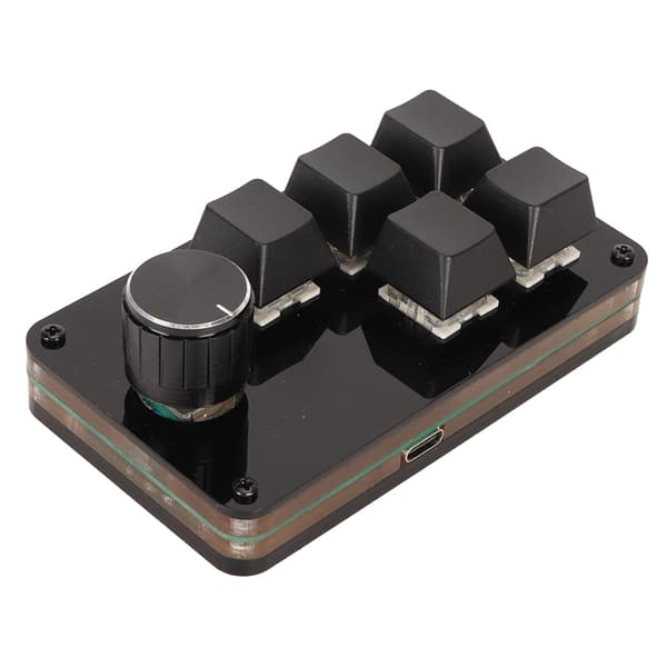 Programmerbart 5-knapps 1-vred Blå Switch Mekaniskt Hot Swappable Trådbundet USB Mini-tangentbord för Media Spel Kontor