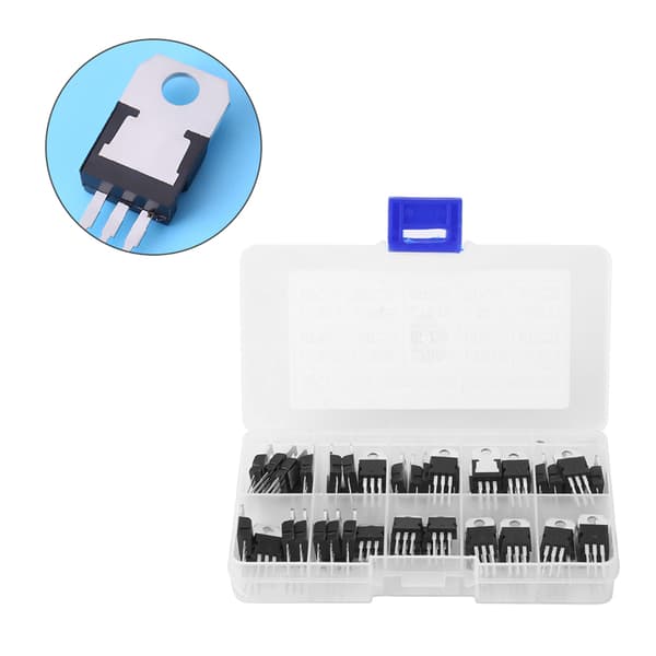 60 stk. L7805CV LM317T Transistor Sortimentssæt 10 Værdier Opbevaringsboks