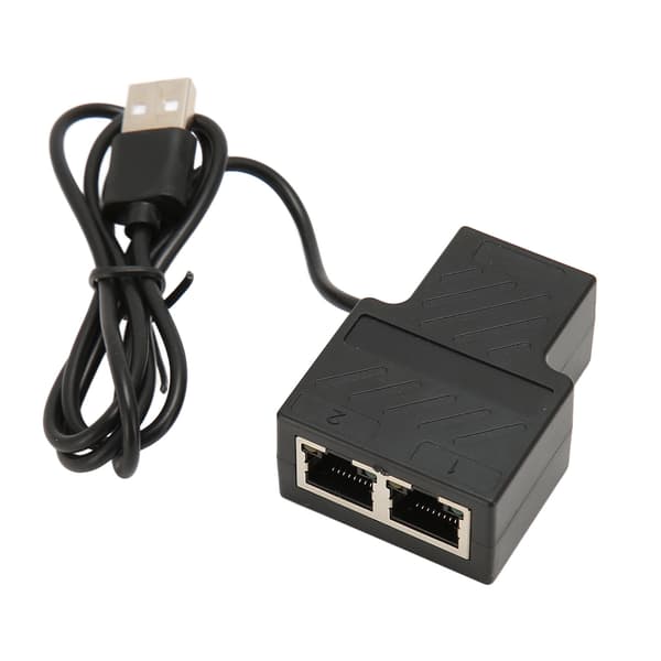 100 Mbps Ethernet Splitter RJ45 1 till 2 Höghastighetsadapter med USB-strömkabel