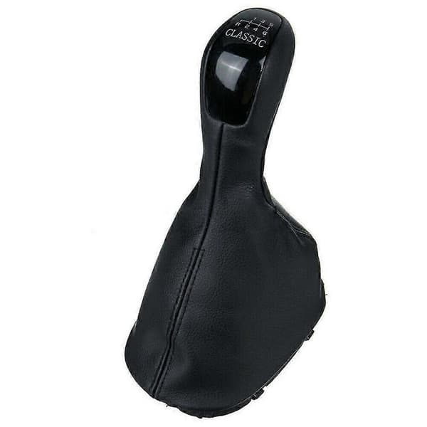 6-trins gearknop PU & manchet sort til C-klasse W203 2000-06