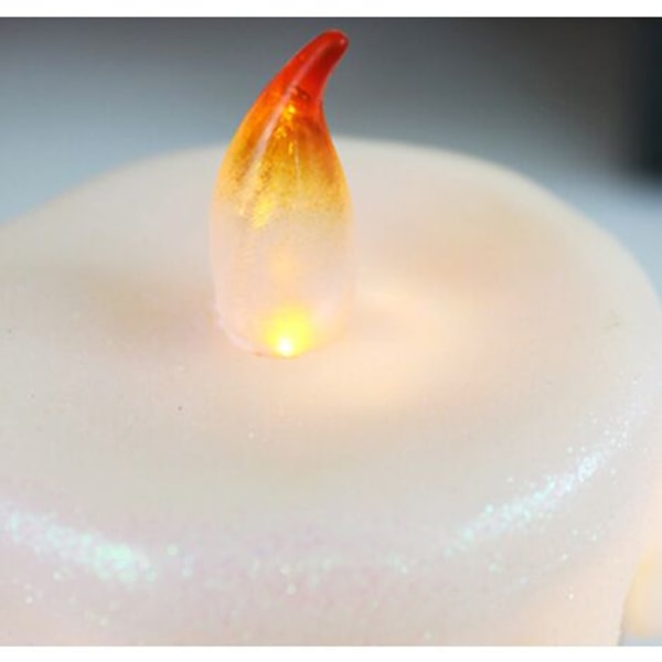Julebatteridrevne LED stearinlys Juledesign flydende stearinlys Flammefrit varmt hvidt lys，Snemand