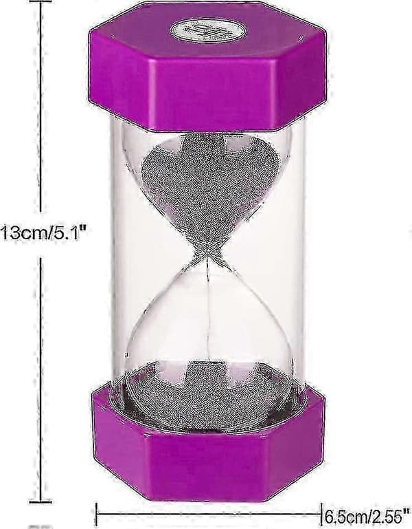 Sæt med 5 timeglas til børn, timeglasfunktion, køkkenur, køkkentimer med timeglas, 3, 5, 10 og 30 minutter -LL