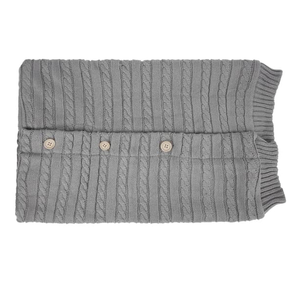 Baby Swaddle Stroller Teppe Wrap Vinter Varm Nyfødt Sovepose Sekk for Spedbarn Lys Grå