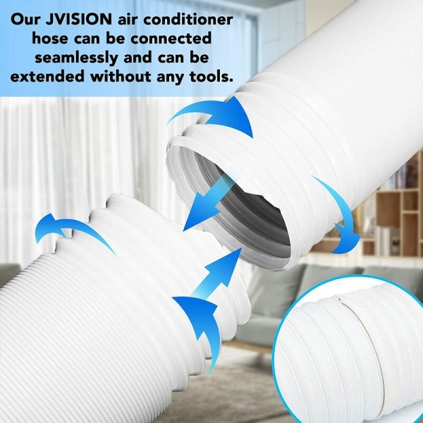 Siirrettävä ilmastointilaitteen tyhjennysletku, joustava PVC-tyhjennysletku siirrettävään ilmastointiin (valkoinen*vasen pyörimissuunta Ø