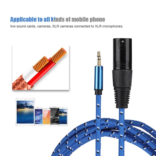 3M 3,5 mm stereo han til XLR han lydadapterkabel patchkabel