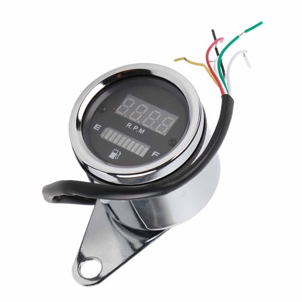 Motorcykel Digital Tacho Speedometer Måler 2 Luftguide Cylinder Modificeret Instrument