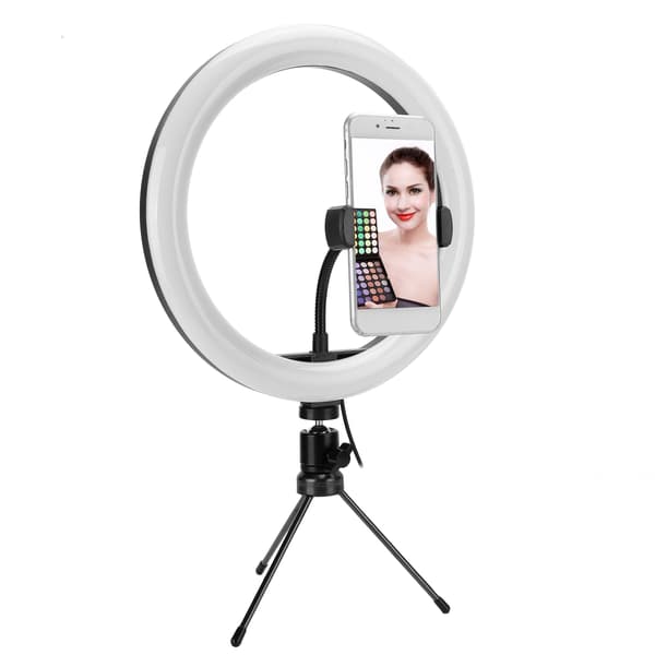 10 tommers USB LED-ringlys for skrivebord med stativ for direktesending