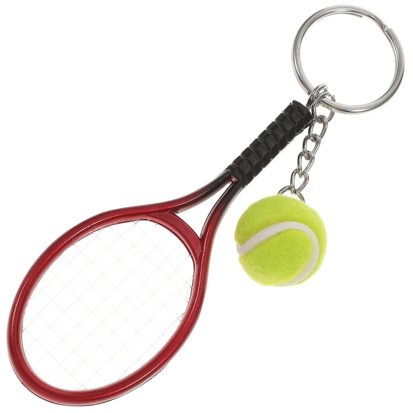 Mini tennisketcher nøglering nøglering charm tennisbold nøglering biltaske vedhæng nøglering gave (tilfældig farve)