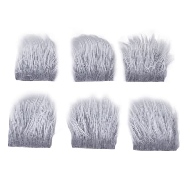 18 STK Forhåndskuttet Nissebart Fluffy Grå Kostymeflettebart med Trekuler for DIY Håndverkspynt