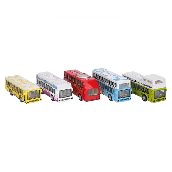 1:60 Legeret Bus Model Træk Tilbage Åbningsbar Dør Høj Simulation Bus Model Legetøj A Style 5 stk