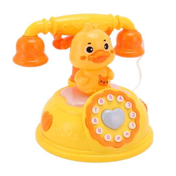 Andeformet Baby Telefon Legetøj Simulation Sensorisk Læring Musik Lys Lade Som Om Telefon Gul