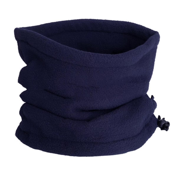 Unisex vinter udendørs ensfarvede blød tyk fleece halsvarmer gamacher dækning Hat Superb Navy Blue