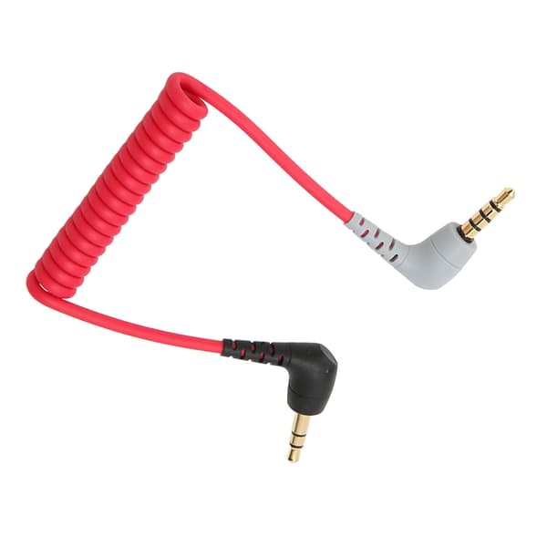 TRS til TRRS 3,5 mm han vinkel kabel til BOYA Rode SC7 iPhone Smartphone