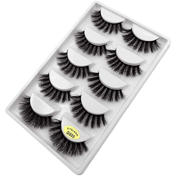 10-par lösögonfransar - 3D faux mink G800 svart