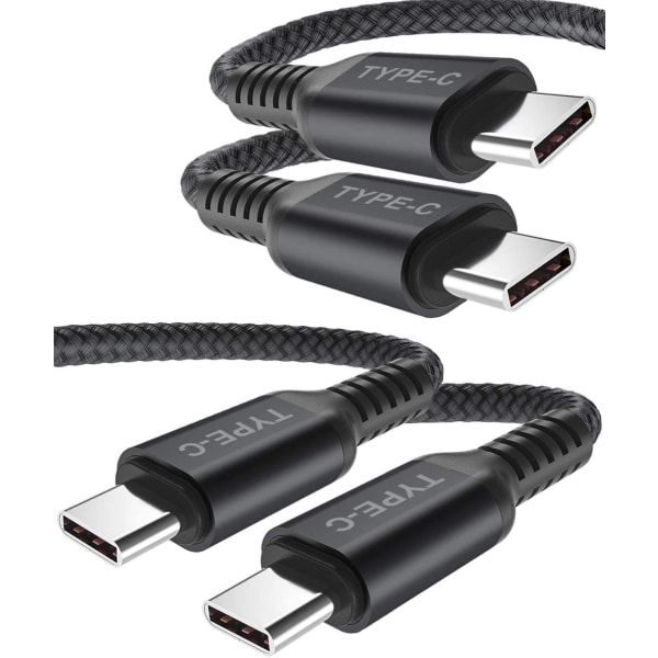 (2ST 3M) Hög kvalitets USB-C till USB-C Kabel S22 (EXTRA LÅNG) (3 Meter) (2-PACK)